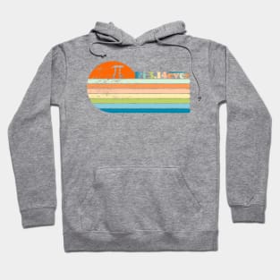 Pi Surfer Rainbow Sunset 3.14 Forever Hoodie